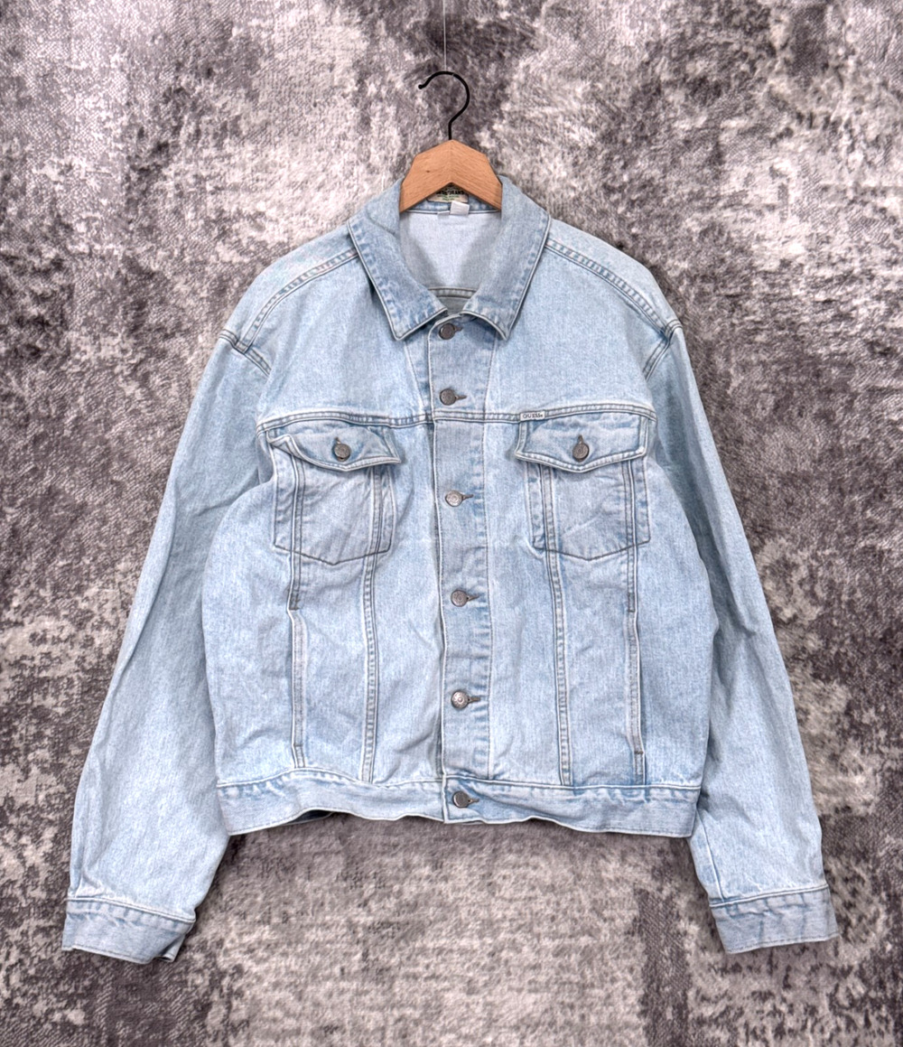 Vintage Guess Jean Jacket XL Womens Made In USA Light Wash Button Cropped